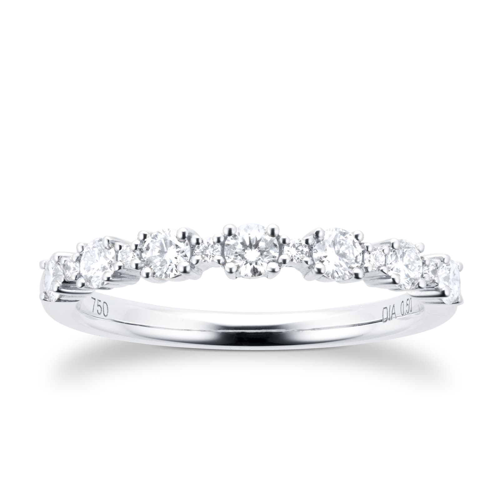 Goldsmiths 18ct White Gold Diamond Eternity Ring - Ring Size O Goldsmiths 18ct White Gold Diamond Eternity Ring - Ring Size O