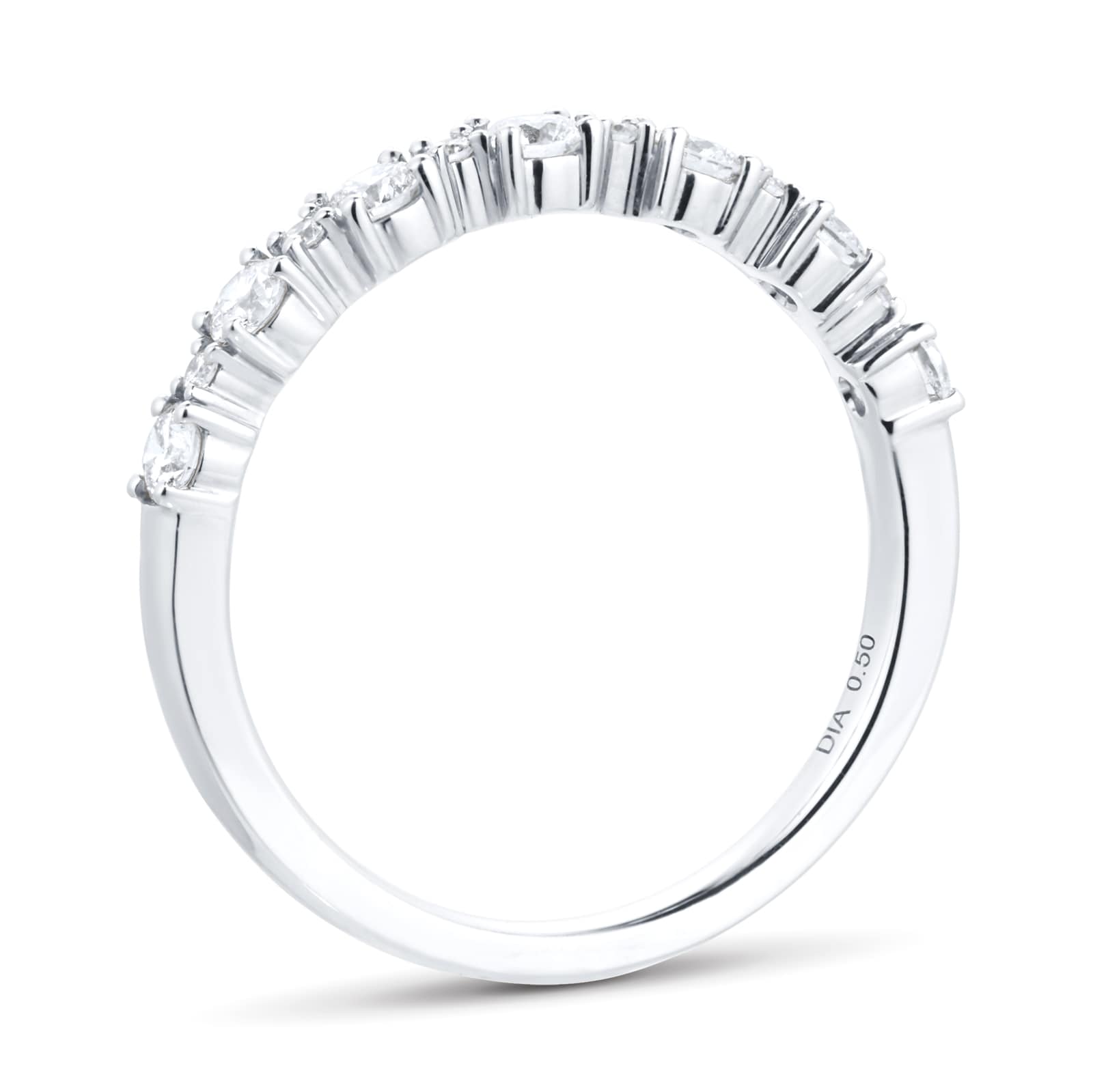 Goldsmiths 18ct White Gold Diamond Eternity Ring - Ring Size O Goldsmiths 18ct White Gold Diamond Eternity Ring - Ring Size O