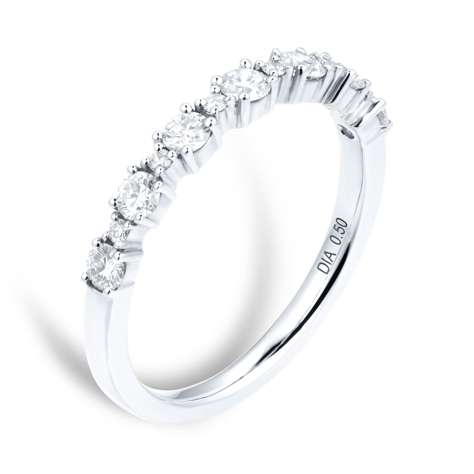Goldsmiths 18ct White Gold Diamond Eternity Ring - Ring Size O Goldsmiths 18ct White Gold Diamond Eternity Ring - Ring Size O