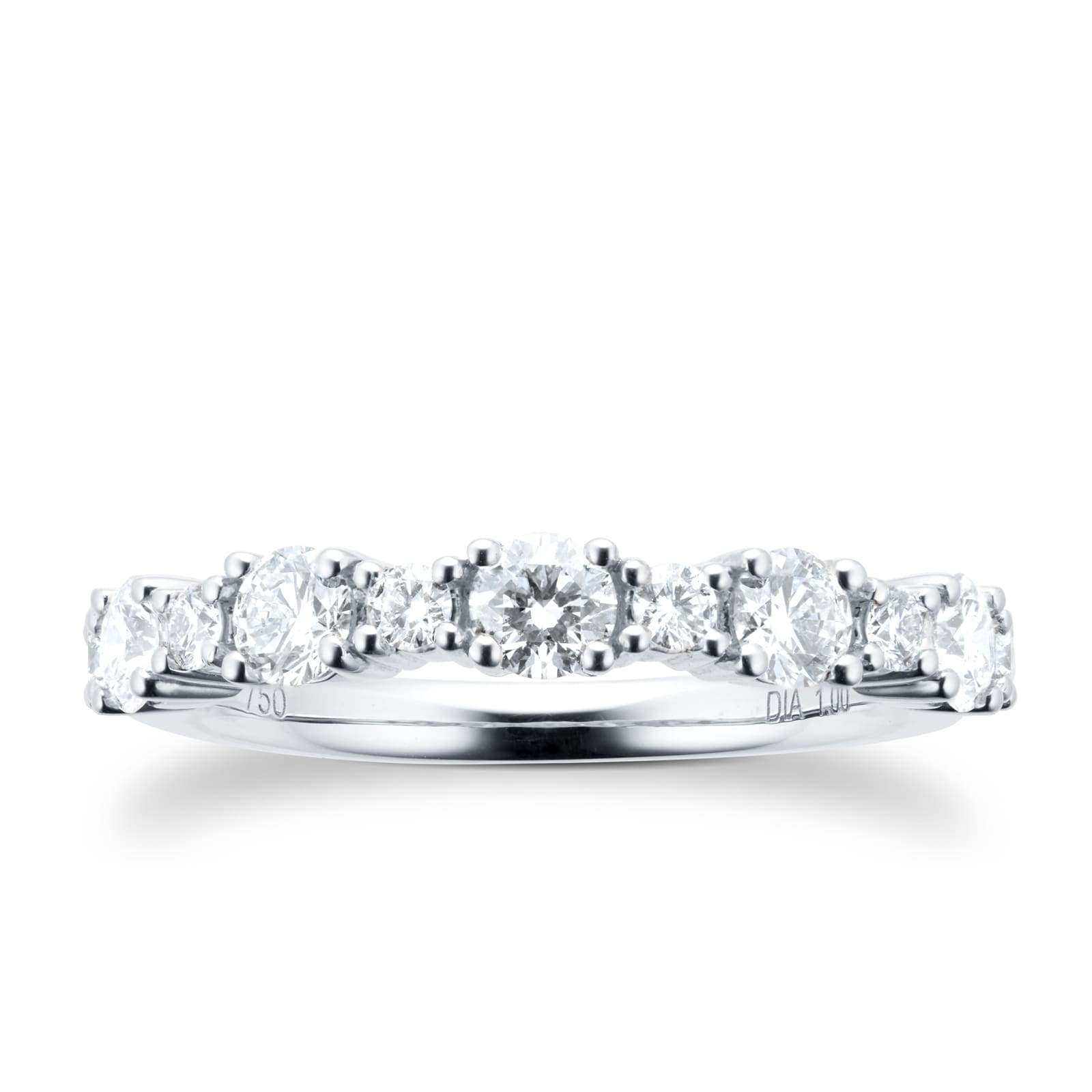 18ct White Gold Diamond Eternity Ring - Ring Size L