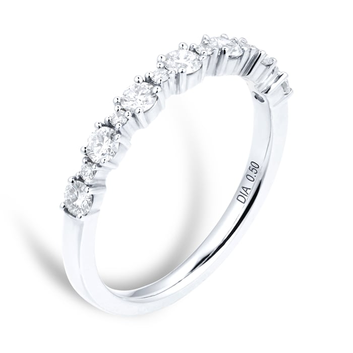 Goldsmiths 18ct White Gold Diamond Eternity Ring - Ring Size K