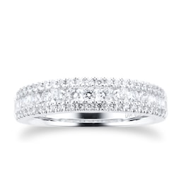 06506738 - 18ct White Gold Three Row 0.70ct Diamond Eternity Ring