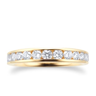 Goldsmiths 18ct Yellow Gold Diamond Channel Set Eternity Ring