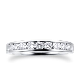 Goldsmiths 18ct White Gold Diamond Channel Set Eternity Ring