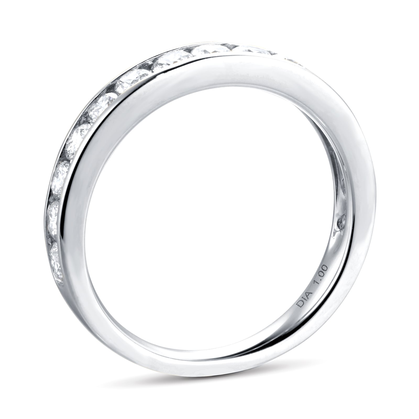 Goldsmiths 18ct White Gold Diamond Channel Set Eternity Ring - Ring Size L Goldsmiths 18ct White Gold Diamond Channel Set Eternity Ring - Ring Size L