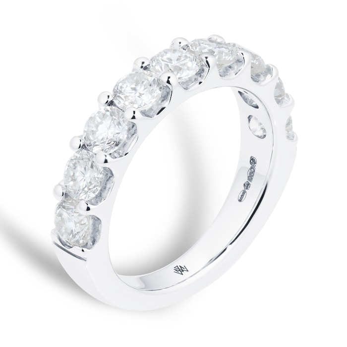 Mappin & Webb Platinum 2.12cttw Brilliant Cut Claw Set Eternity Ring - Ring Size K