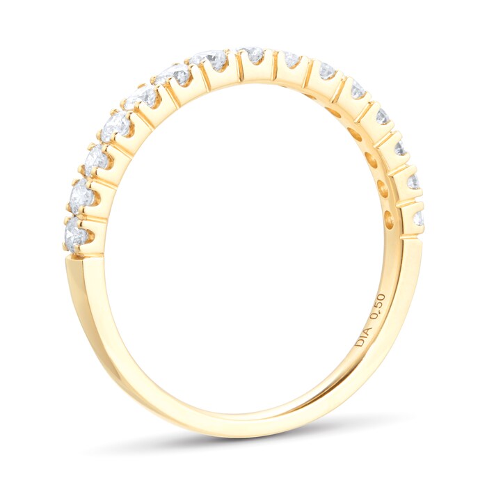 Goldsmiths 18ct Yellow Gold Diamond Claw Set Eternity Ring