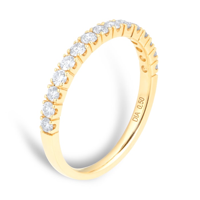 Goldsmiths 18ct Yellow Gold Diamond Claw Set Eternity Ring