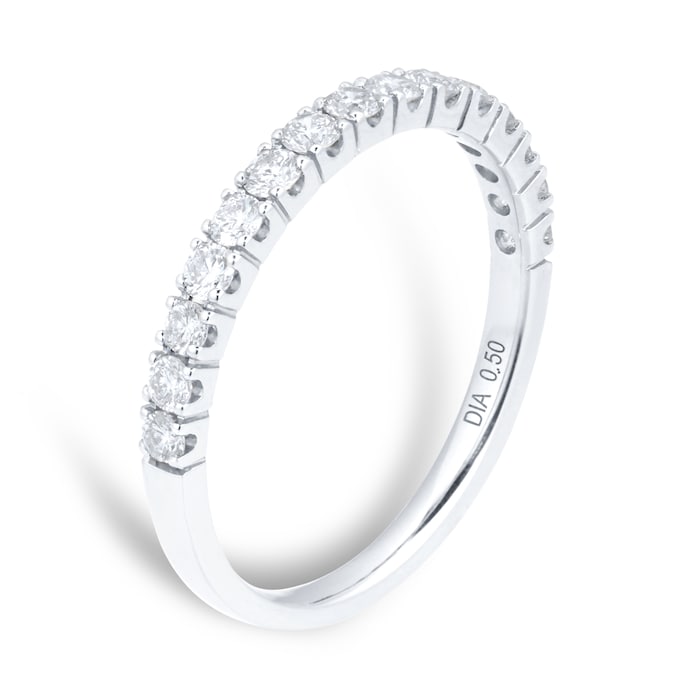Goldsmiths 18ct White Gold Diamond Claw Set Eternity Ring