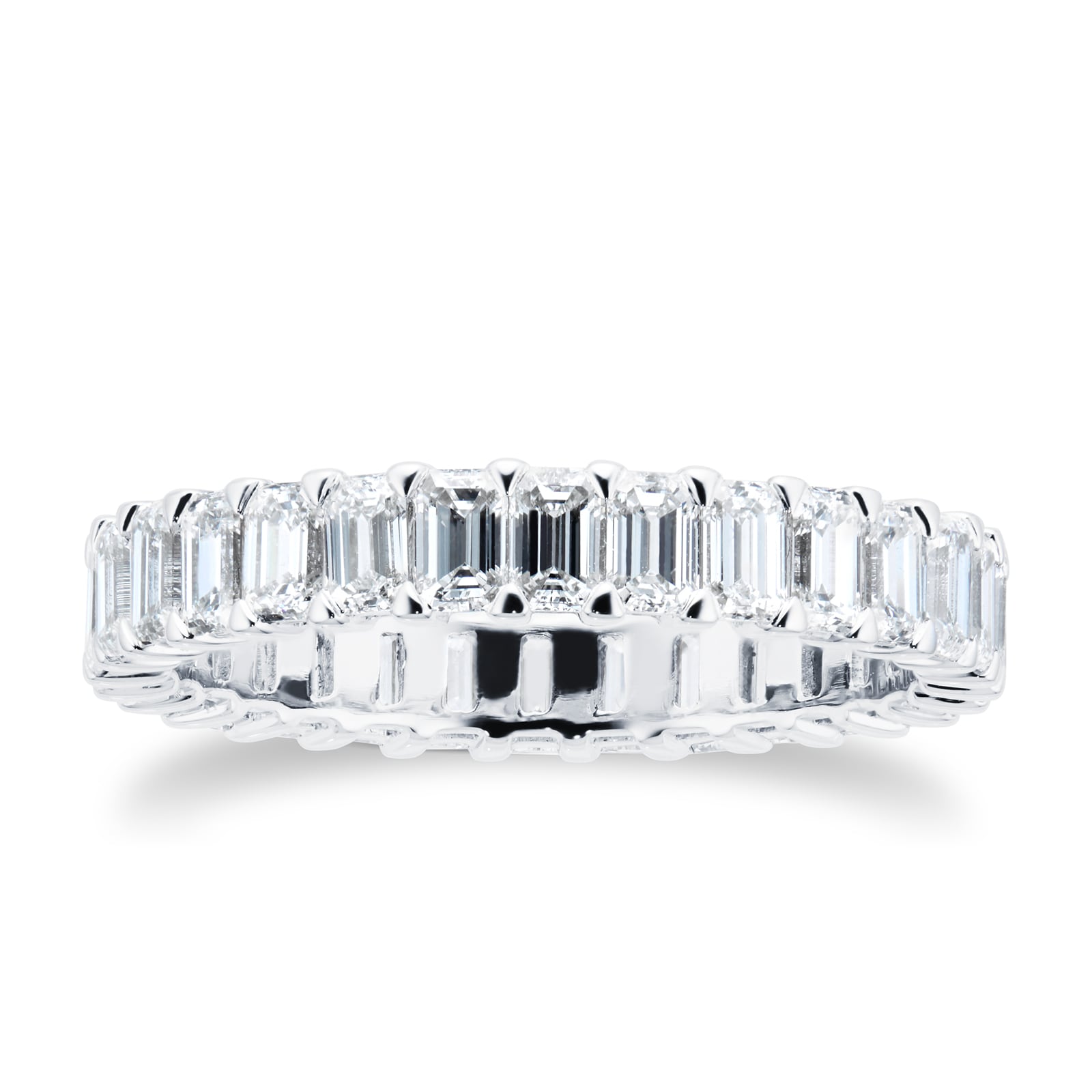 Mappin & Webb Platinum 2.70cttw Emerald Cut Diamond Full Eternity Ring - Ring Size M Mappin & Webb Platinum 2.70cttw Emerald Cut Diamond Full Eternity Ring - Ring Size M