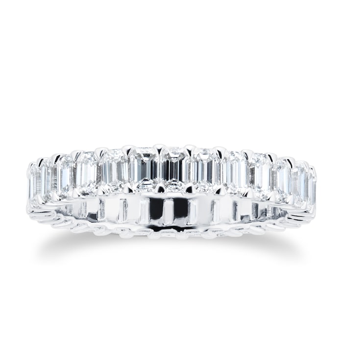Mappin & Webb Platinum 2.47cttw Emerald Cut Diamond Full Eternity Ring - Ring Size M