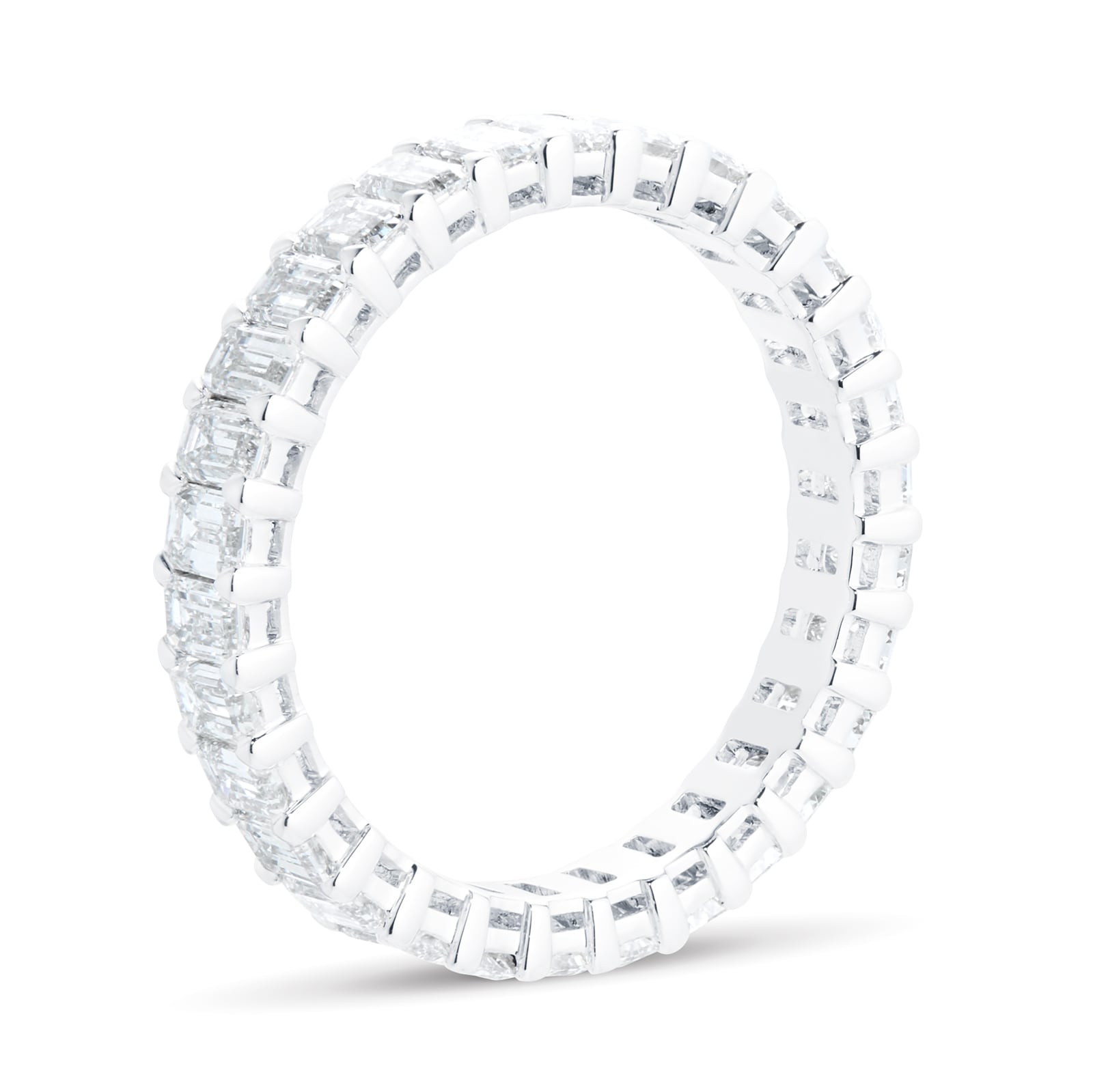 Mappin & Webb Platinum 2.70cttw Emerald Cut Diamond Full Eternity Ring - Ring Size M Mappin & Webb Platinum 2.70cttw Emerald Cut Diamond Full Eternity Ring - Ring Size M