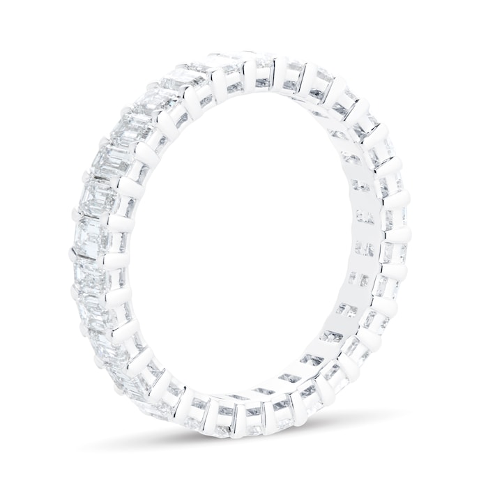 Mappin & Webb Platinum 2.47cttw Emerald Cut Diamond Full Eternity Ring - Ring Size M