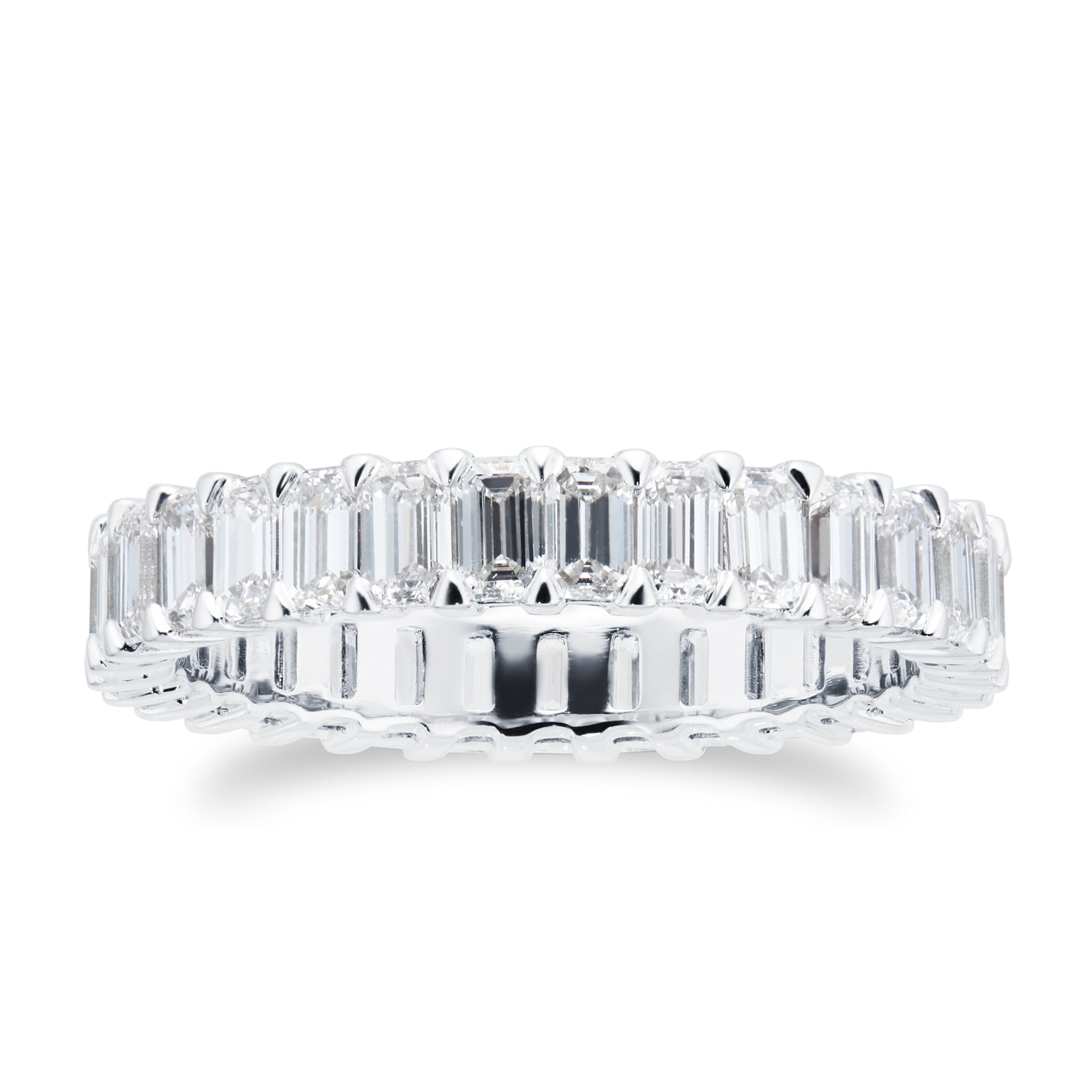 Platinum 2.55cttw Emerald Cut Diamond Full Eternity Ring - Ring Size N
