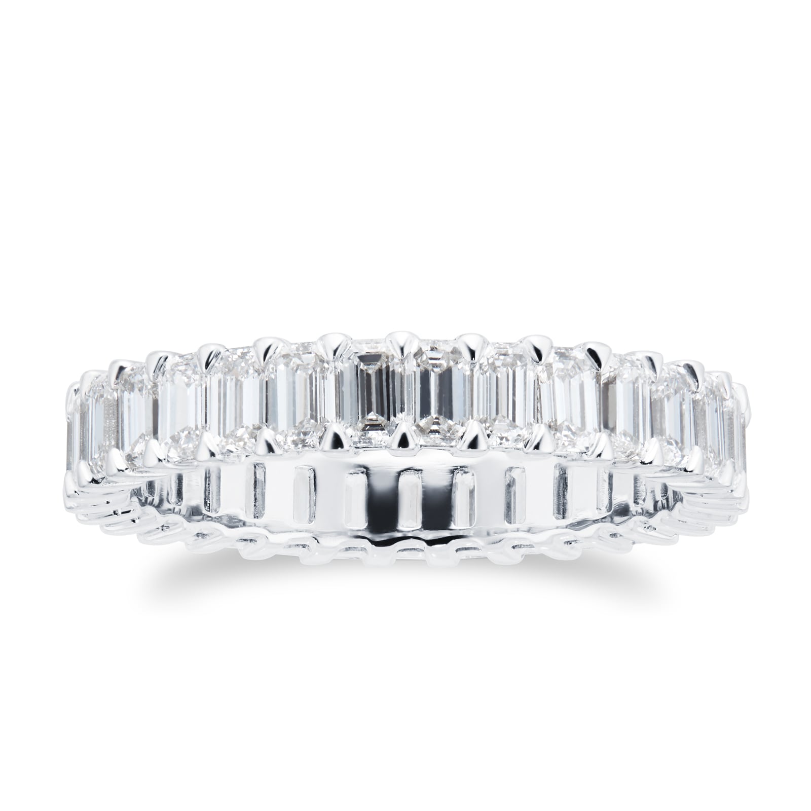 Mappin & Webb Platinum 2.80cttw Emerald Cut Diamond Full Eternity Ring - Ring Size N Mappin & Webb Platinum 2.80cttw Emerald Cut Diamond Full Eternity Ring - Ring Size N