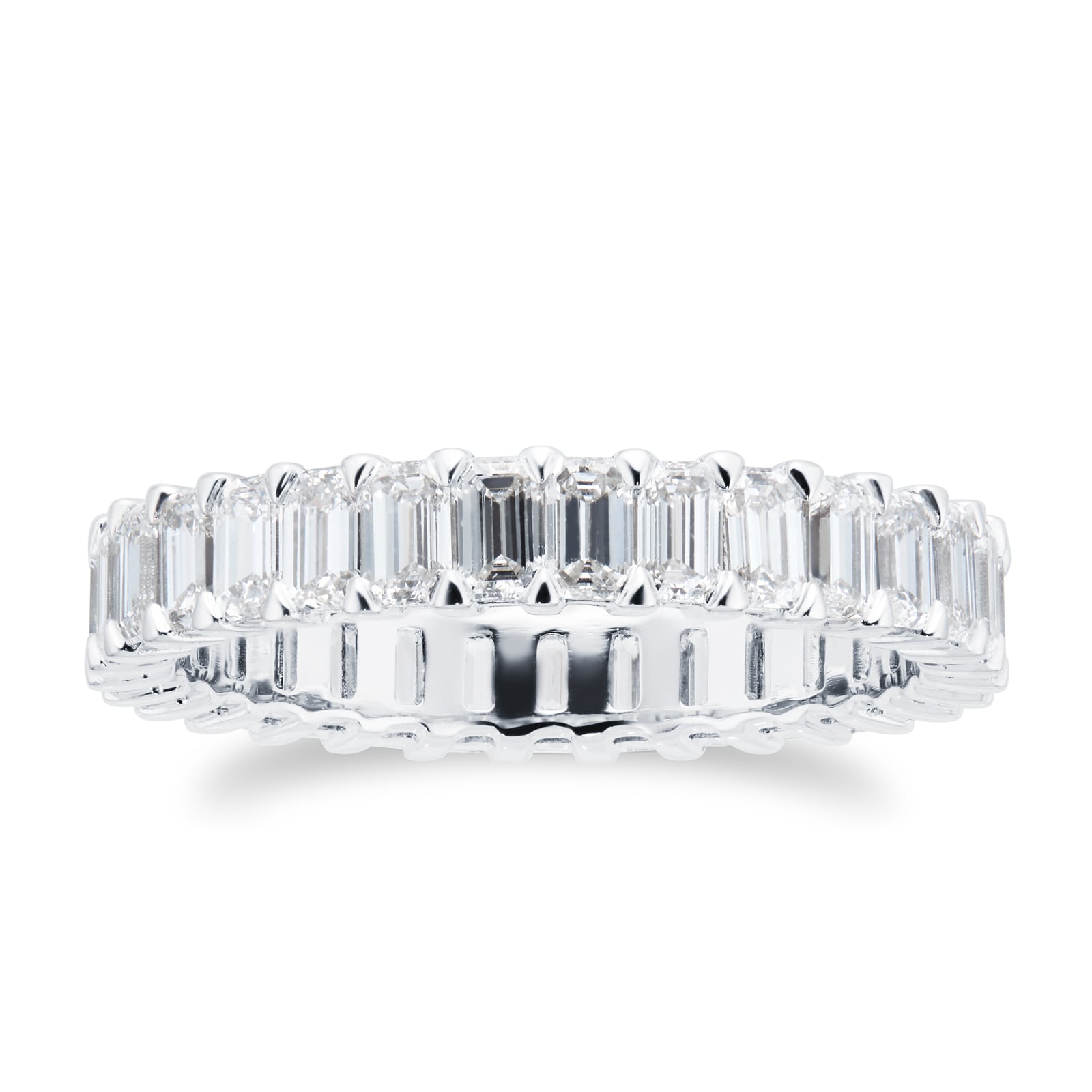 Mappin & Webb Platinum 2.80cttw Emerald Cut Diamond Full Eternity Ring - Ring Size N