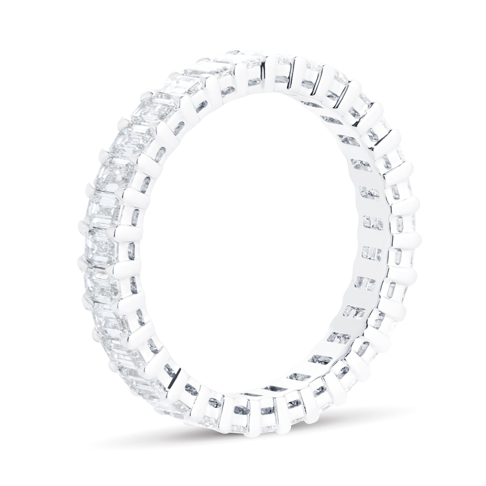 Mappin & Webb Platinum 2.80cttw Emerald Cut Diamond Full Eternity Ring - Ring Size N Mappin & Webb Platinum 2.80cttw Emerald Cut Diamond Full Eternity Ring - Ring Size N
