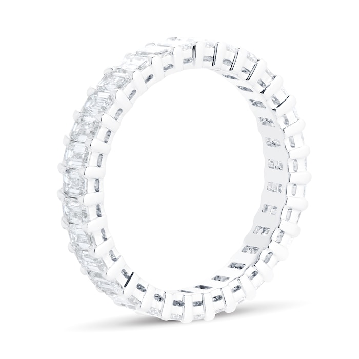 Mappin & Webb Platinum 2.80cttw Emerald Cut Diamond Full Eternity Ring - Ring Size N