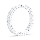 Mappin & Webb Platinum 2.80cttw Emerald Cut Diamond Full Eternity Ring - Ring Size N