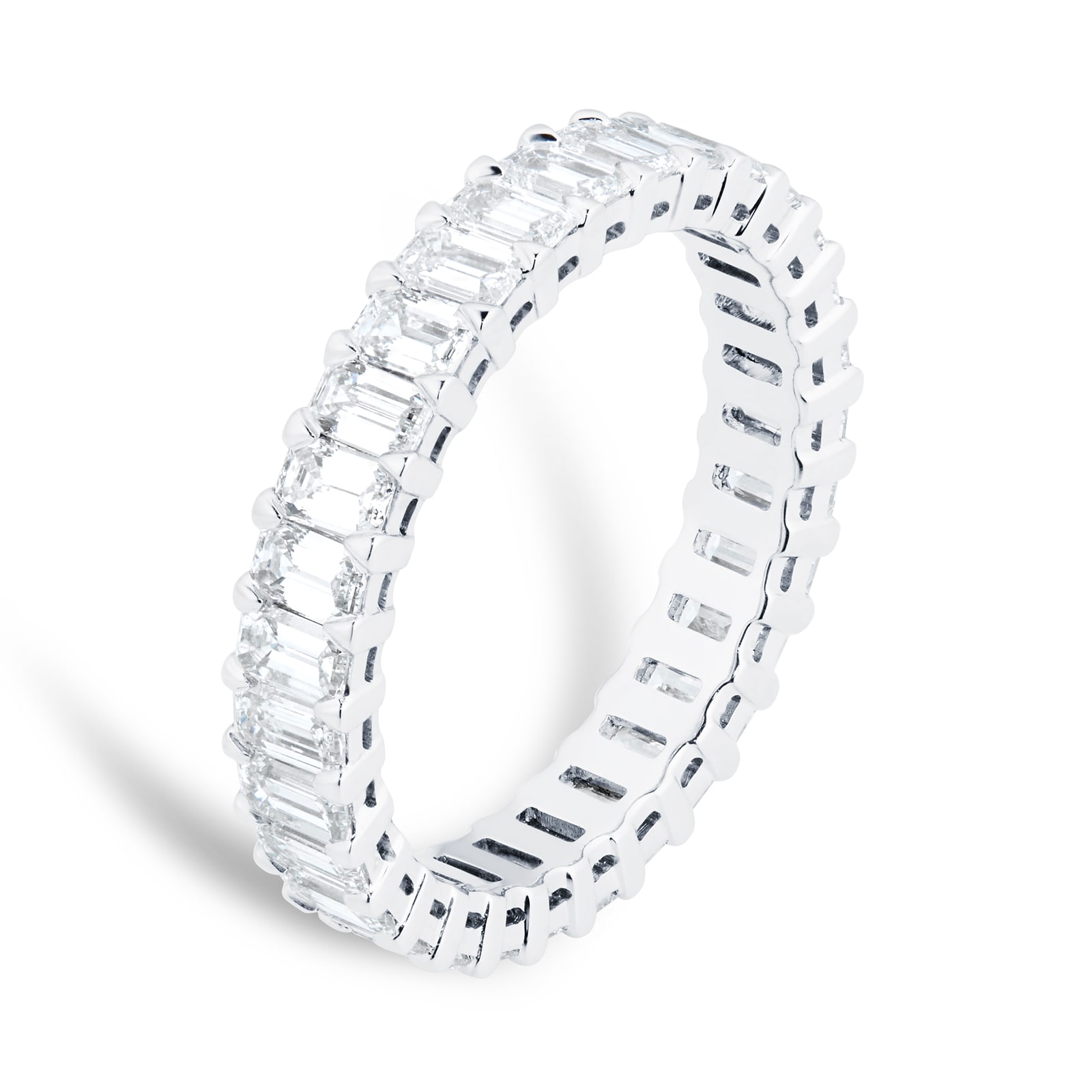 Mappin & Webb Platinum 2.80cttw Emerald Cut Diamond Full Eternity Ring - Ring Size N Mappin & Webb Platinum 2.80cttw Emerald Cut Diamond Full Eternity Ring - Ring Size N