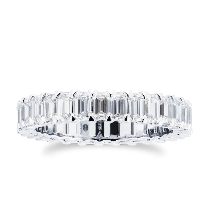 Mappin & Webb Platinum 2.38cttw Emerald Cut Diamond Full Eternity Ring - Ring Size L
