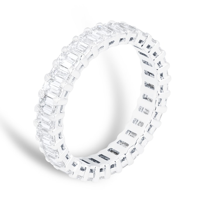 Mappin & Webb Platinum 2.38cttw Emerald Cut Diamond Full Eternity Ring - Ring Size L