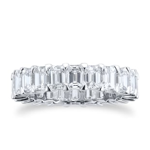 Mappin & Webb Platinum 5.42cttw Emerald Cut Diamond Full Eternity Ring - Ring Size M