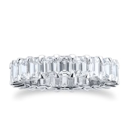 06506775 - Platinum 5.42cttw Emerald Cut Diamond Full Eternity Ring - Ring Size M