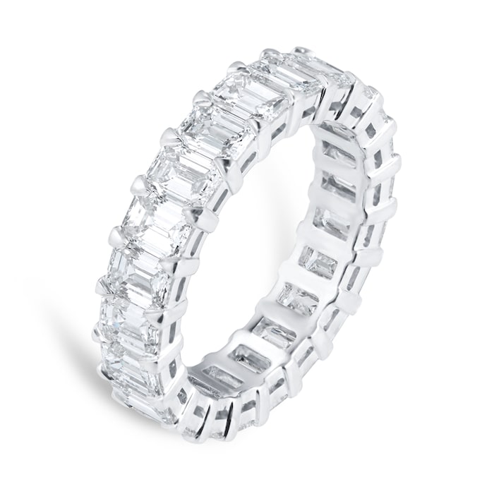 Mappin & Webb Platinum 5.42cttw Emerald Cut Diamond Full Eternity Ring - Ring Size M