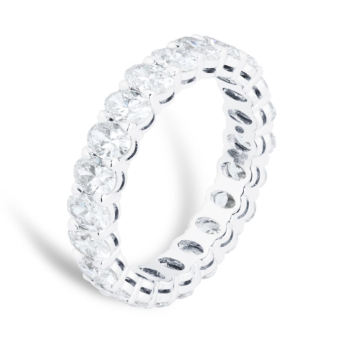 Mappin & Webb Platinum 3.15cttw Oval Cut Diamond Full Eternity Ring - Ring Size M