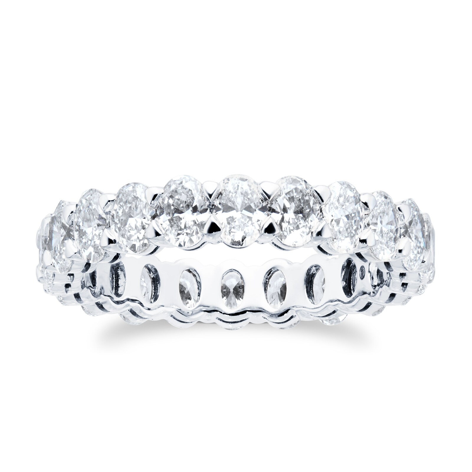 Mappin & Webb Platinum 3.29cttw Oval Cut Diamond Full Eternity Ring - Ring Size L Mappin & Webb Platinum 3.29cttw Oval Cut Diamond Full Eternity Ring - Ring Size L