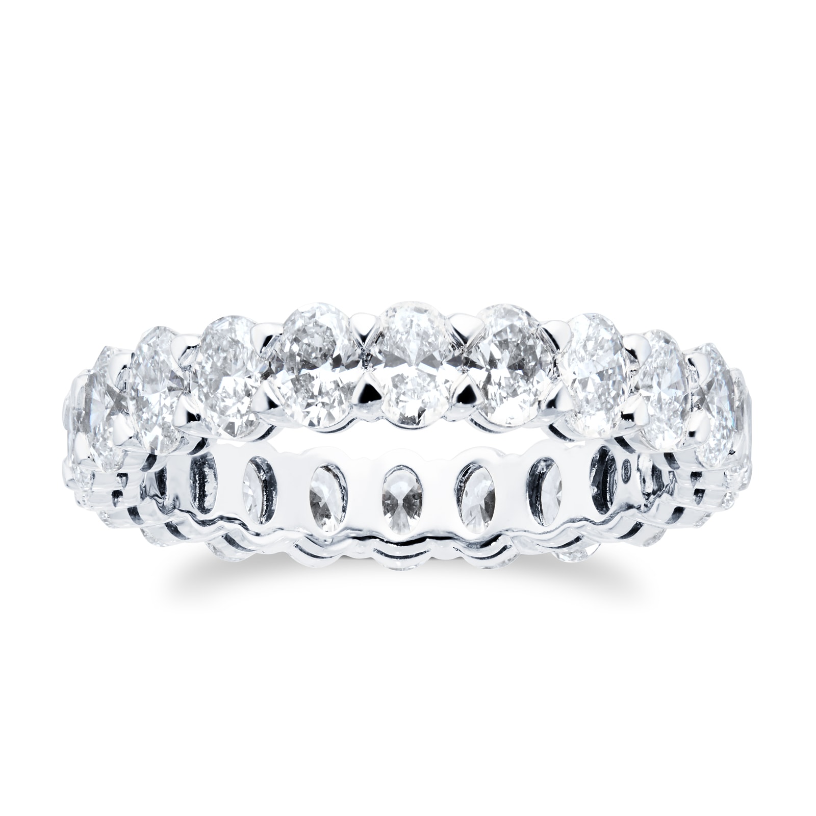 Mappin & Webb Platinum 3.12cttw Oval Cut Diamond Full Eternity Ring - Ring Size L