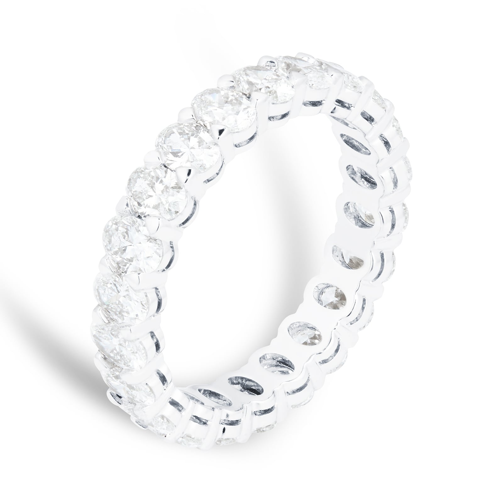 Mappin & Webb Platinum 3.29cttw Oval Cut Diamond Full Eternity Ring - Ring Size L Mappin & Webb Platinum 3.29cttw Oval Cut Diamond Full Eternity Ring - Ring Size L