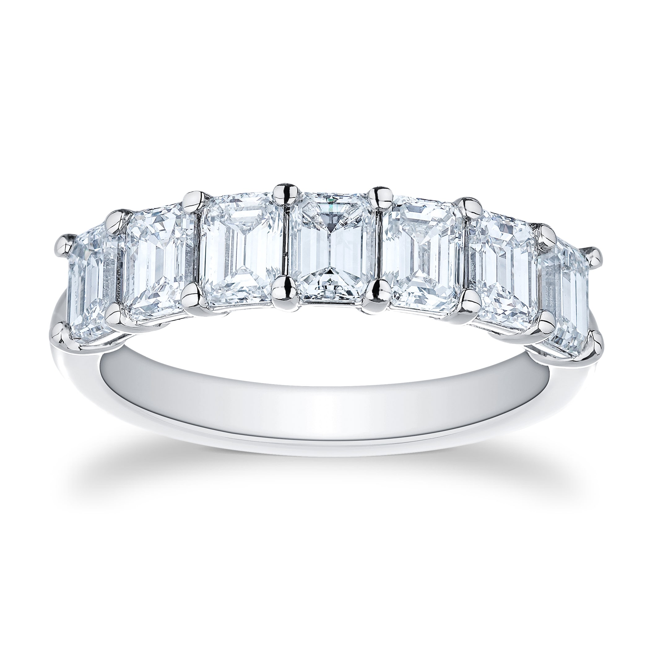 Mappin & Webb Platinum 2.24cttw Seven Stone Emerald Cut Diamond Eternity Ring Mappin & Webb Platinum 2.24cttw Seven Stone Emerald Cut Diamond Eternity Ring
