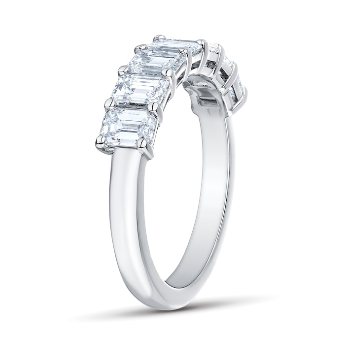 Mappin & Webb Platinum 2.24cttw Seven Stone Emerald Cut Diamond Eternity Ring