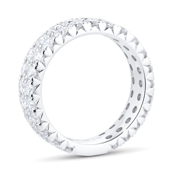 Goldsmiths 18ct White Gold 2.50cttw Diamond Double Row Eternity Ring