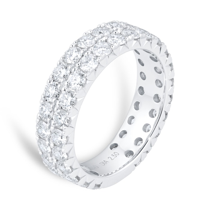 Goldsmiths 18ct White Gold 2.50cttw Diamond Double Row Eternity Ring