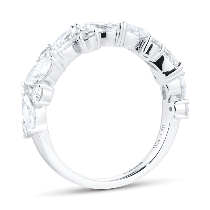 Goldsmiths 18ct White Gold 1.50cttw Mixed Cut Diamond Eternity Ring