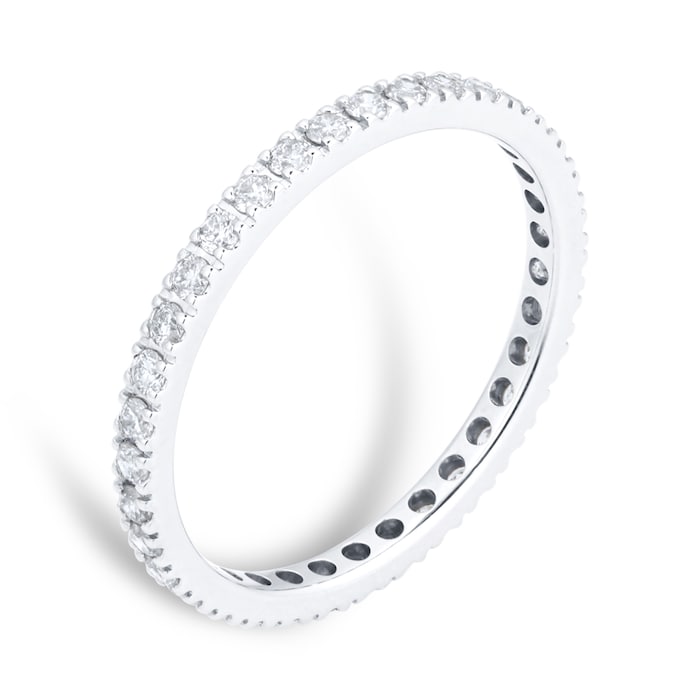 Goldsmiths Platinum 0.50ct Diamond Pave Eternity Ring