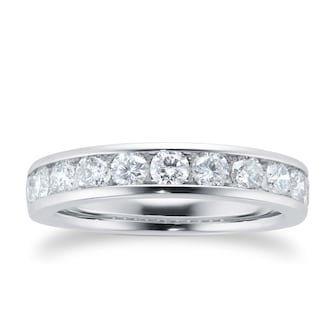 Goldsmiths Platinum 1.00cttw Channel Set 11 Stone Eternity Ring Goldsmiths Platinum 1.00cttw Channel Set 11 Stone Eternity Ring