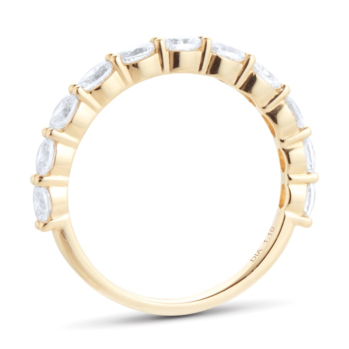 Goldsmiths 18ct Yellow Gold 1.10cttw Oval Stacker Eternity Ring
