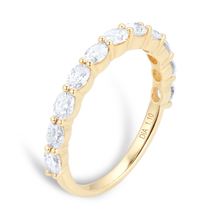 Goldsmiths 18ct Yellow Gold 1.10cttw Oval Stacker Eternity Ring