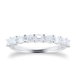 06506822 - Platinum 0.90cttw Emerald Stacker Eternity Ring