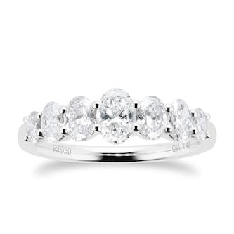 Best Luxury 
Platinum 1.42cttw Graduated Oval Diamond Eternity Ring