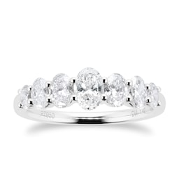 06506823 - Platinum 1.42cttw Graduated Oval Diamond Eternity Ring