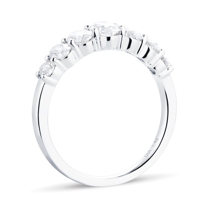 Goldsmiths Platinum 1.42cttw Graduated Oval Diamond Eternity Ring