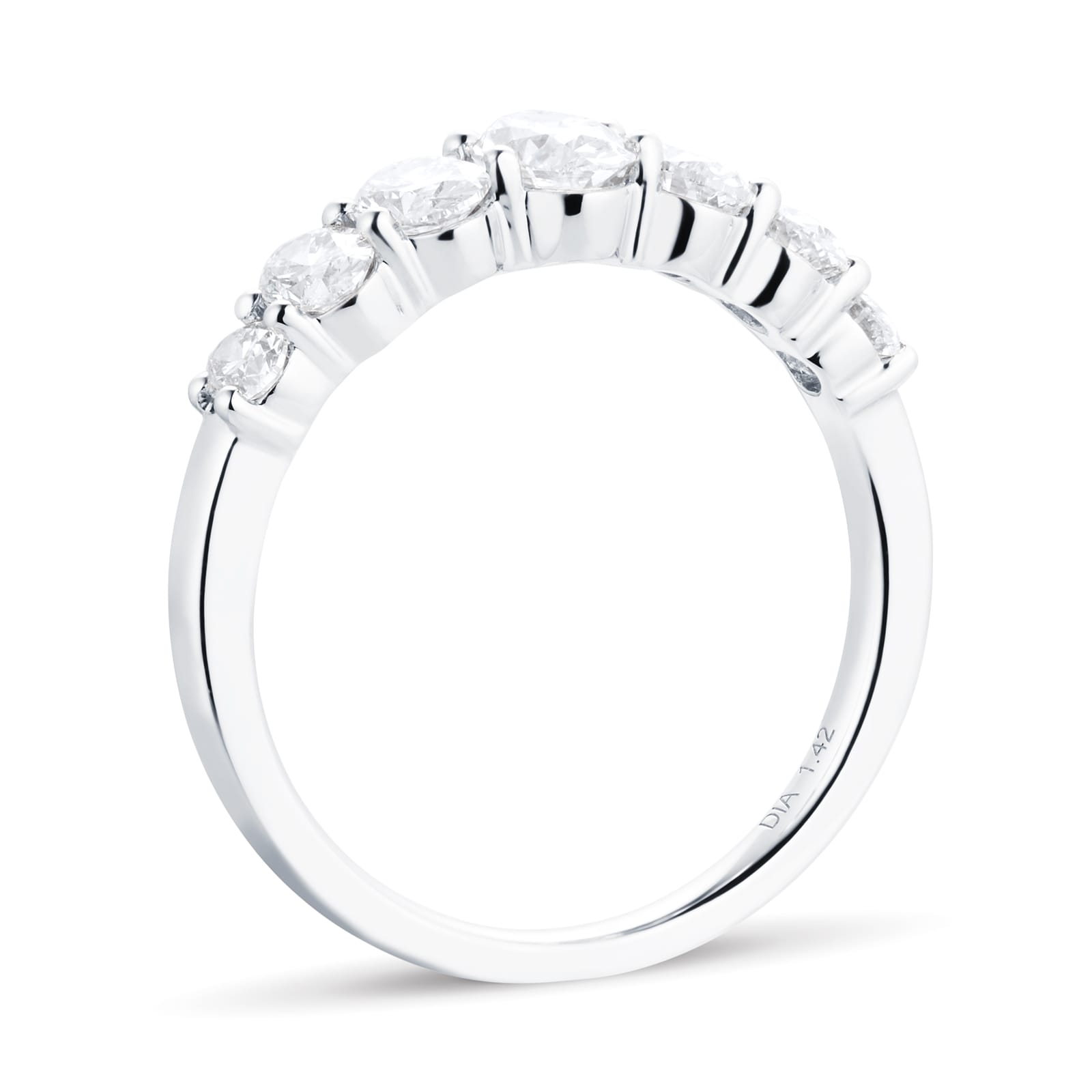 Goldsmiths Platinum 1.42cttw Graduated Oval Diamond Eternity Ring ...