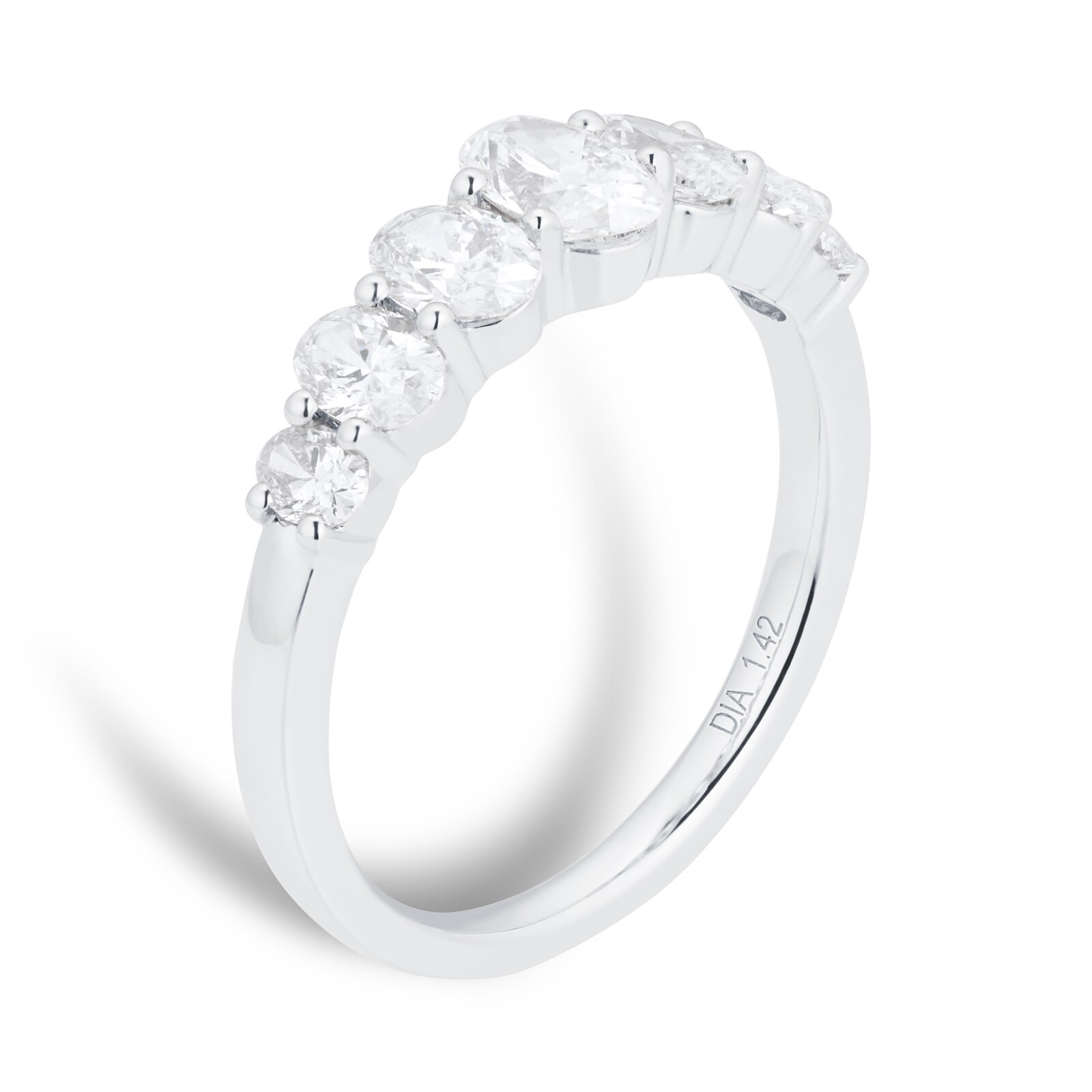 Goldsmiths Platinum 1.42cttw Graduated Oval Diamond Eternity Ring ...