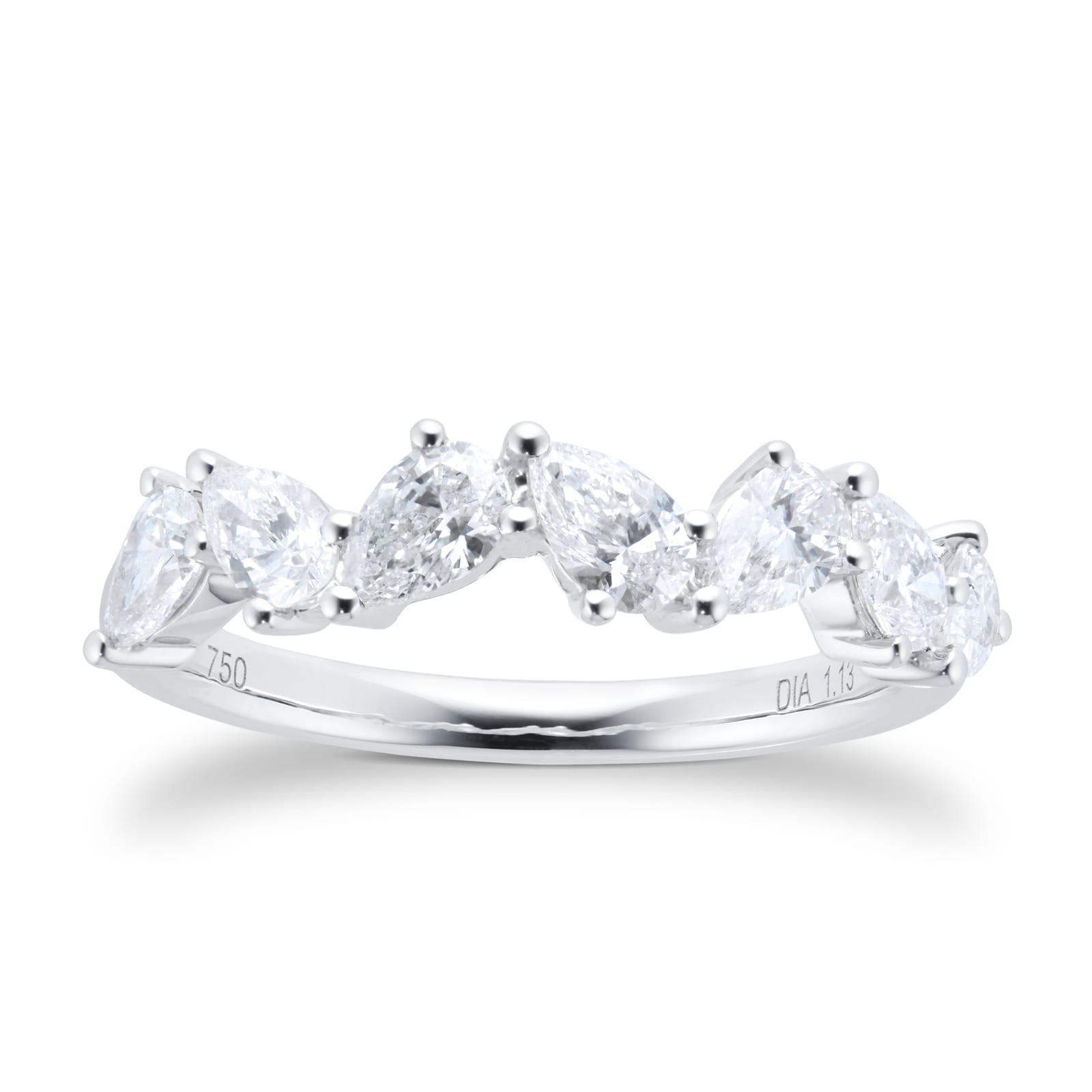 Goldsmiths 18ct White Gold 1.13cttw Pear Cut Eternity Ring Goldsmiths 18ct White Gold 1.13cttw Pear Cut Eternity Ring