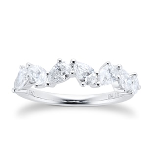 Goldsmiths 18ct White Gold 1.13cttw Pear Cut Eternity Ring